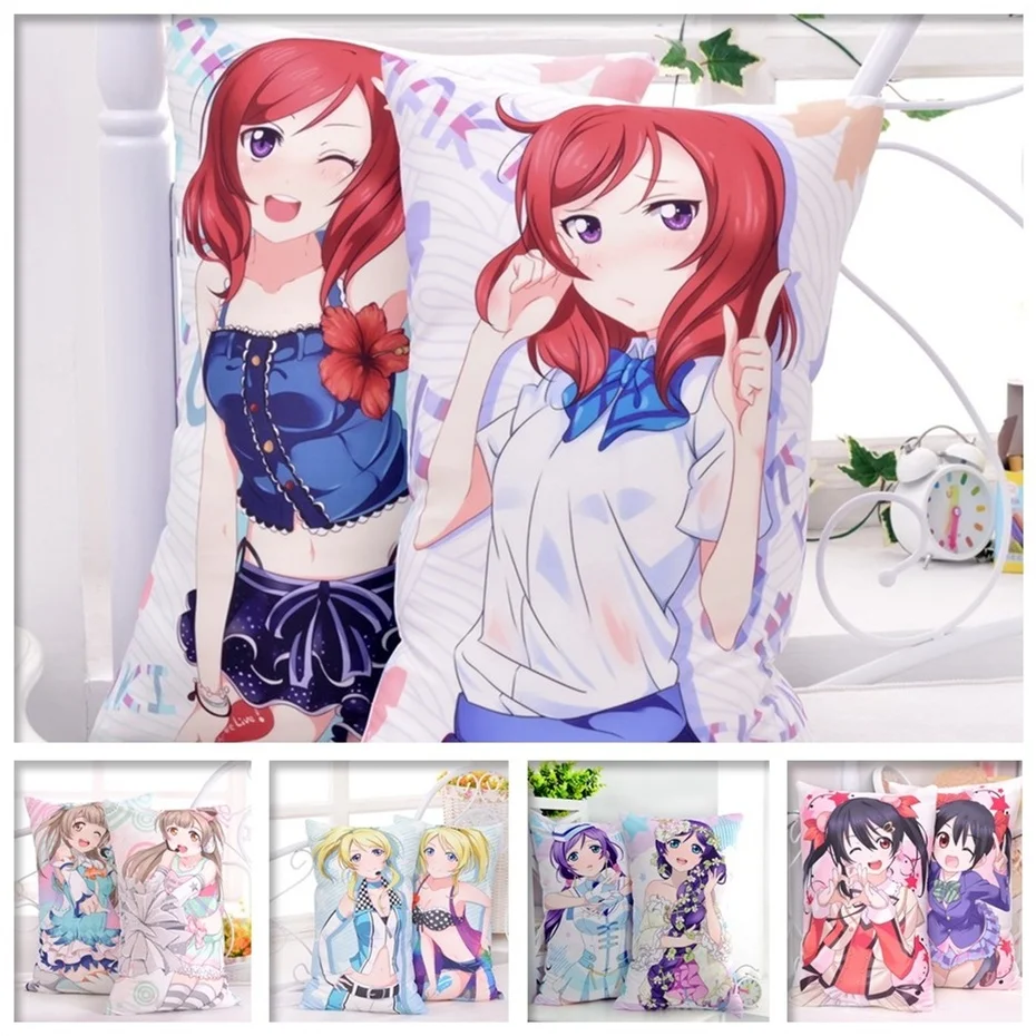 Японское аниме Love Live девушки обнимают тело обратно Подушка Lovelive милый мультфильм Otaku Подушка 2WAY плюшевая ткань для кафе