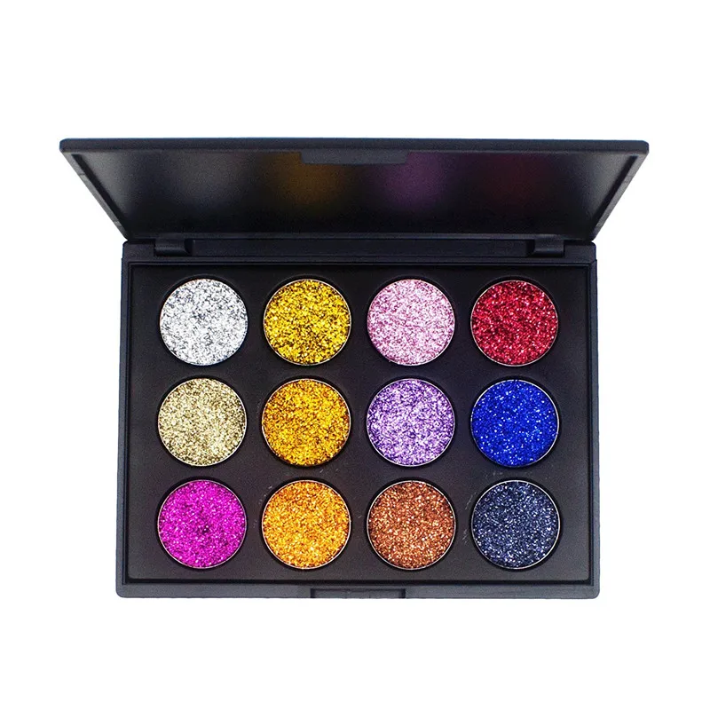 2 шик 12 Цвет нажатии блеск палитра теней Радуга алмаз глаз Shdow макияж Shimmer Smokey Eyes