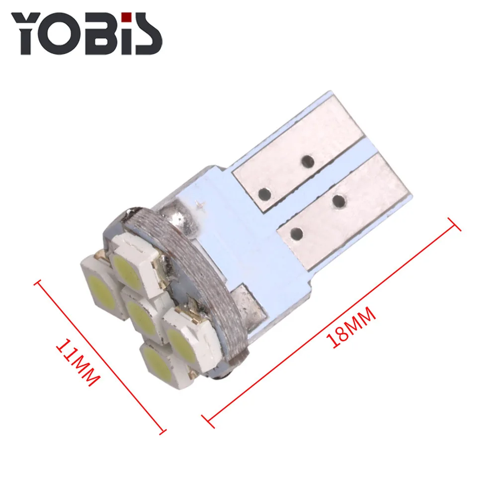 10 шт. T10 W5W 4SMD автомобильный клиновидный Белый светодиодный 12В Canbus без ошибок