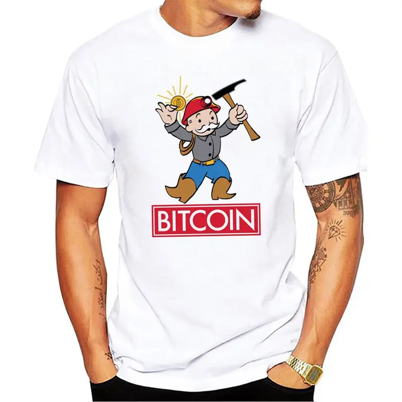 Bitcoin Мужчины Майка Письмо С Коротким Рукавом Белая Печать Тройники Рубашки