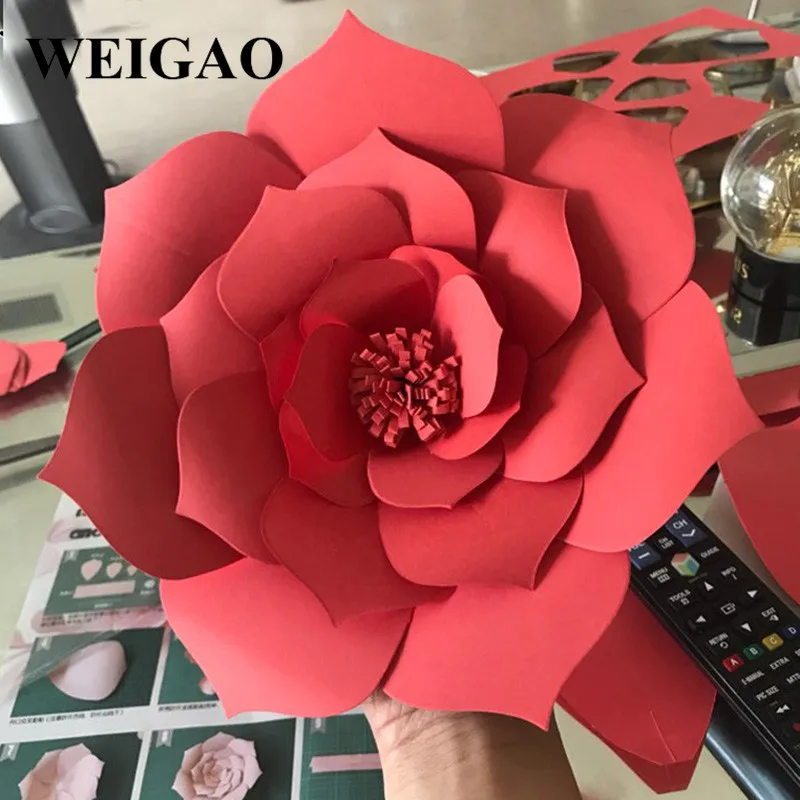 WEIGAO 2 шт. 20 см бумажные цветы искусственные Сатиновые розы/украшение на свадьбу декорация рукоделие хобби детский душ День Рождения украшения для дома