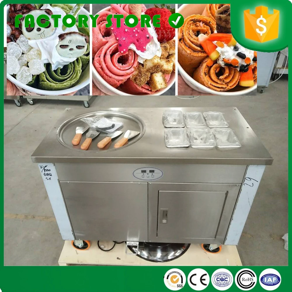 Машина для приготовления жареного мороженого с шестью фруктовыми баками