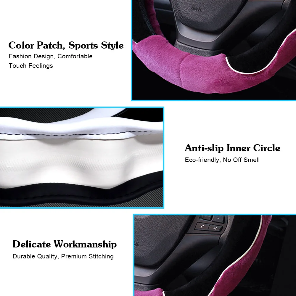 Чехлы на руль для девочек короткие пушистые фиолетовые серые чехлы рулевого