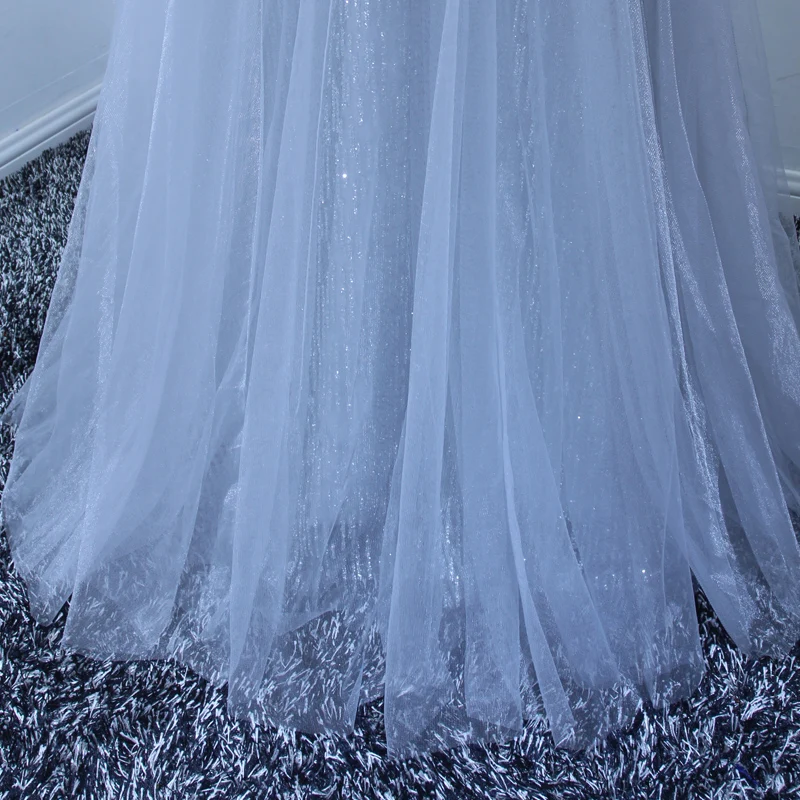 Модное Тюлевое вечернее платье с V-образным вырезом и рукавами-крылышками кафтан