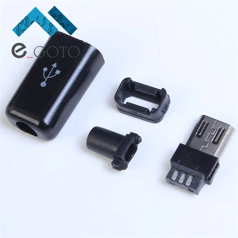 50 шт. Черный Micro USB мужчина 5 P Булавки Интерфейс сварки Тип разъем Зарядное
