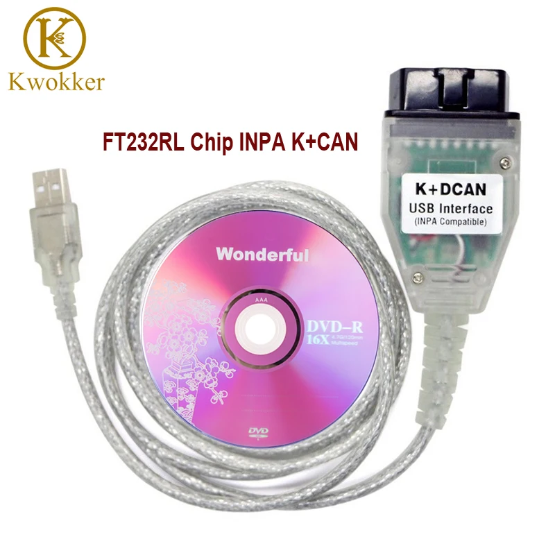OBD 2 USB кабели для BMW INPA ediabas K + Диагностика интерфейса инструмента может с FT232RL