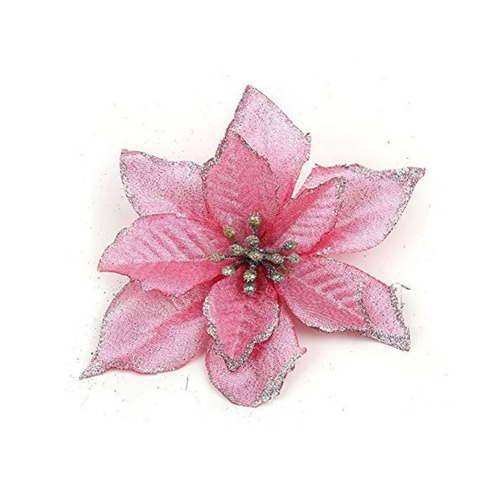 

Artificial Xmas decoration Flowers Beautiful Ornament Hanging on The Christmas Tree Wedding Christmas Valentine's Day Decoration