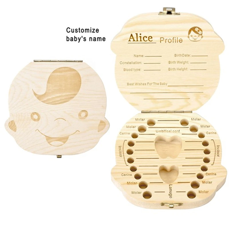 Английский органайзер для детских зубов Espanol деревянная коробка хранения молока