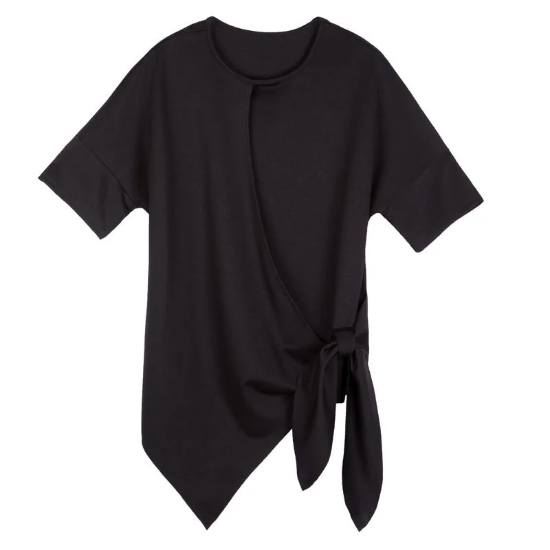 TWOTWINSTYLE белая футболка женский хлопок O шеи короткий рукав крестообразная