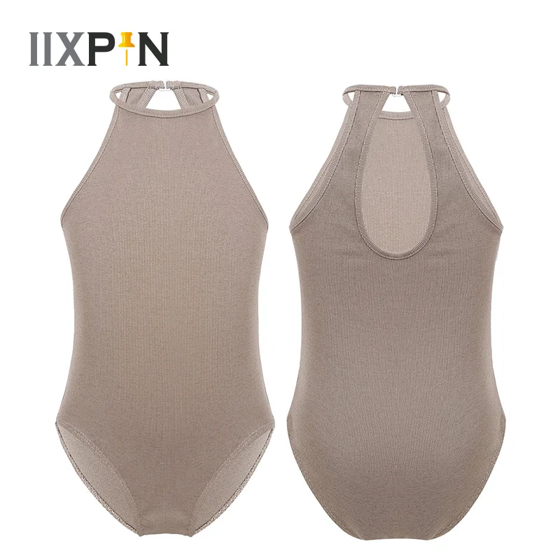 Балетный купальник для девочек профессиональный балетный без рукавов с вырезом