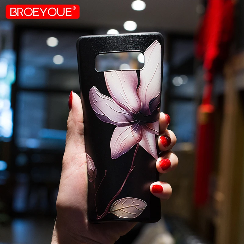 BROEYOUE Case For Samsung Galaxy A3 A5 A7 A8 J3 J5 J7 2016 2017 2018 J2 Pro S7 S8 S9 Edge Plus Note 8 3D Relief Soft TPU Cases |