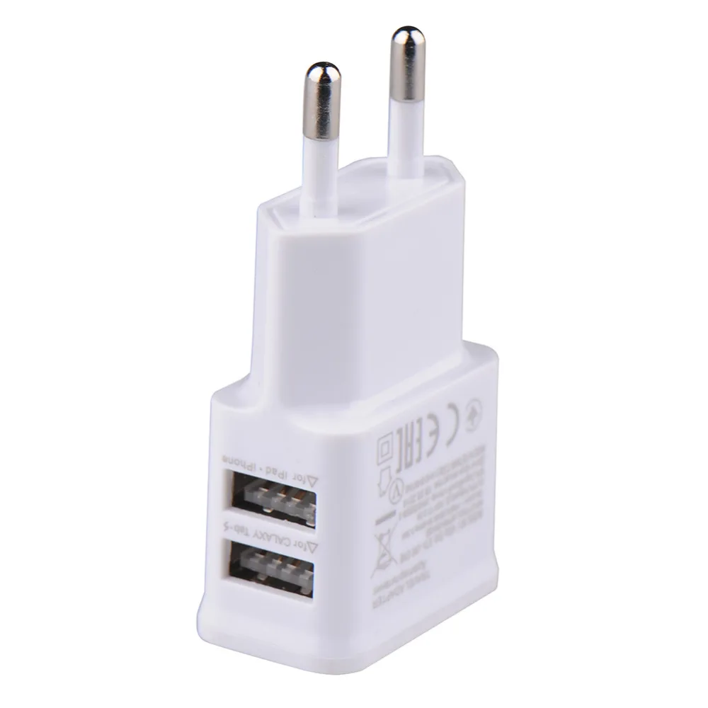 EU standard double usb charger for iphone5 6 7 your phone charger 1A 2A output EU charger