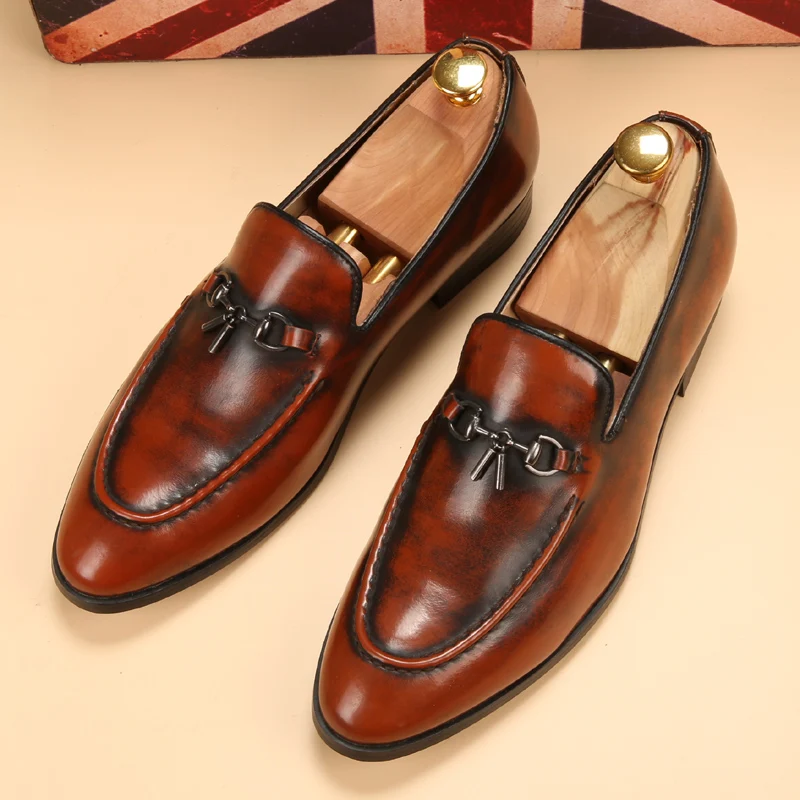 new silver gold spike men loafers shoes luxury brand trendy flat footwear 2020 studded male patent leather oxford for | Обувь
