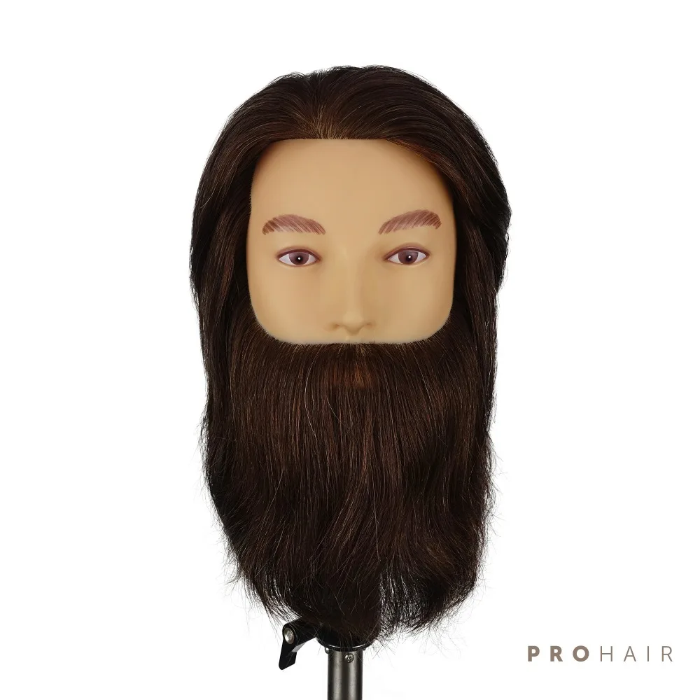 

Mannequin-Head with 25CM 100% Human Hair Dark Brown Training Head Male Mannequin Head Training Doll Head Wig Head Mannequin