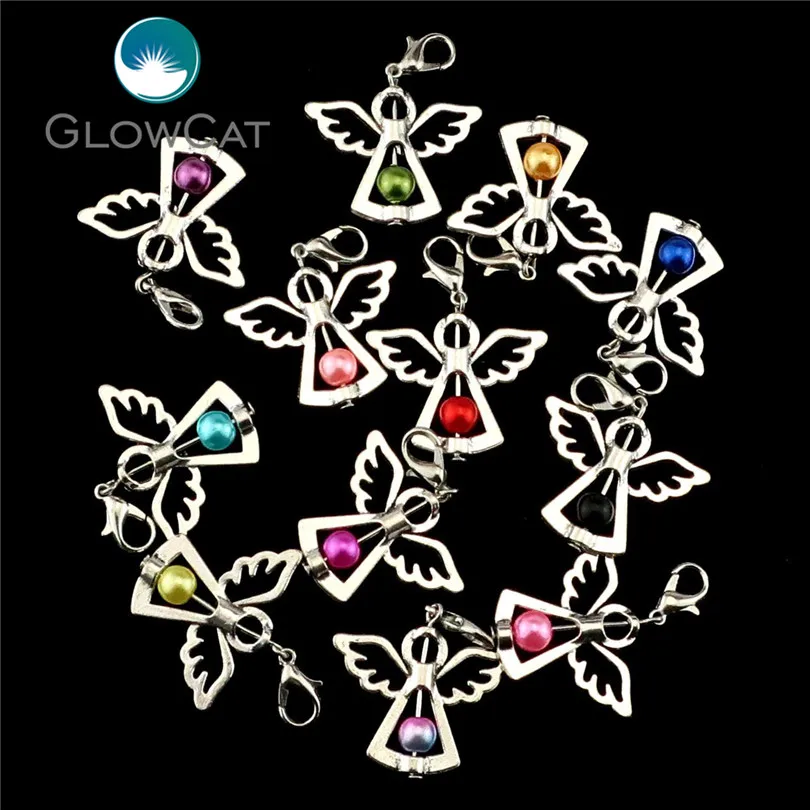 

12PCs Handmade Colorful Charm Plastic Beads Cute Baby Angel Transport Bead Diy Pendant For Jewelry Making Gift 22548