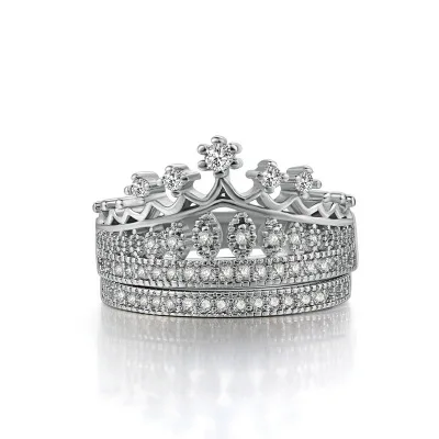 2 шт./компл. корона дизайн пары кольцо тонкая медь Bague благородный подарок модные