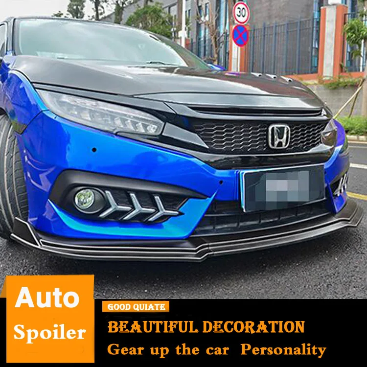Для 2017-2018 Honda Civic передний бампер диффузор защитные бамперы Задний Спойлер ABS