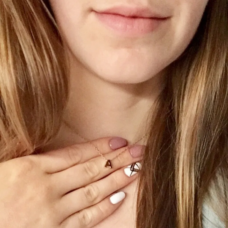 Новая мода изящное 26 букв и сердце Шарм ожерелье цепочка первоначальное Имя