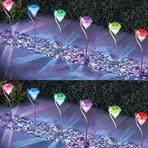 6 шт. изменяющий цвет светодиодный светильник на солнечной батарее солнечный