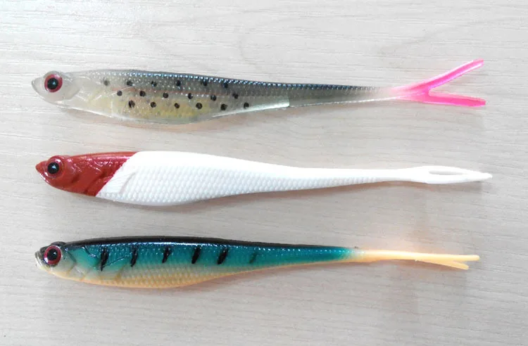 

6pcs 13cm/9.8g 3D eyes Big Size Sea fishing lure Soft fishing bait mixed colors 6pcs in a package Free shipping