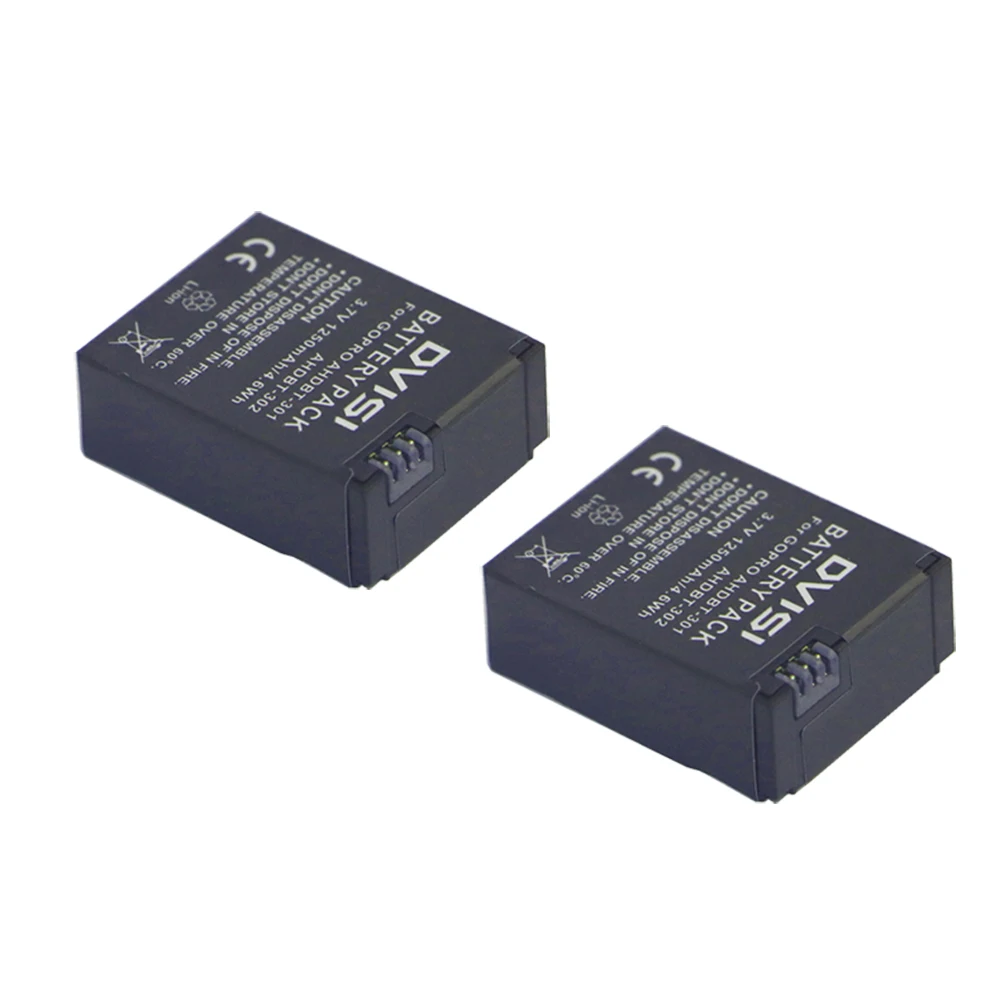 

2Pcs AHDBT-301 AHDBT301 AHDBT301 AHDBT302 Rechargeable Battery for GoPro HERO3+ HERO3 and GoPro AHDBT-201 AHDBT-301 AHDBT-302