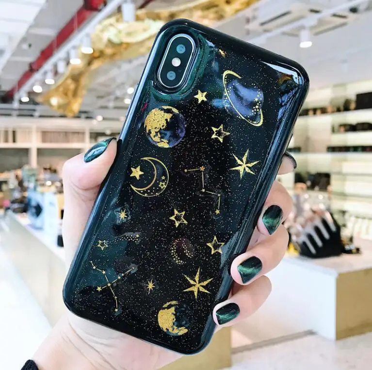 1 Блестящий Moon планета блестящий чехол ТПУ для samsung Galaxy A10 A20 A30 A40 A50 A70 женские босоножки с закрытой пяткой для samsung A60 M10 M20 - Цвет: 1