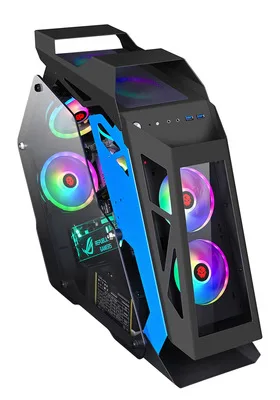 blue 222*500*585 мм водяное охлаждение игровое шасси специальная форма RGB PC Mainframe боковой прозрачный чехол gamer gabinete computador - Цвет: blue