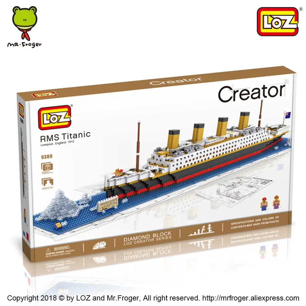 LOZ алмазные блоки RMS Titanic авианосец Модель корабля строительные Наборы игрушек
