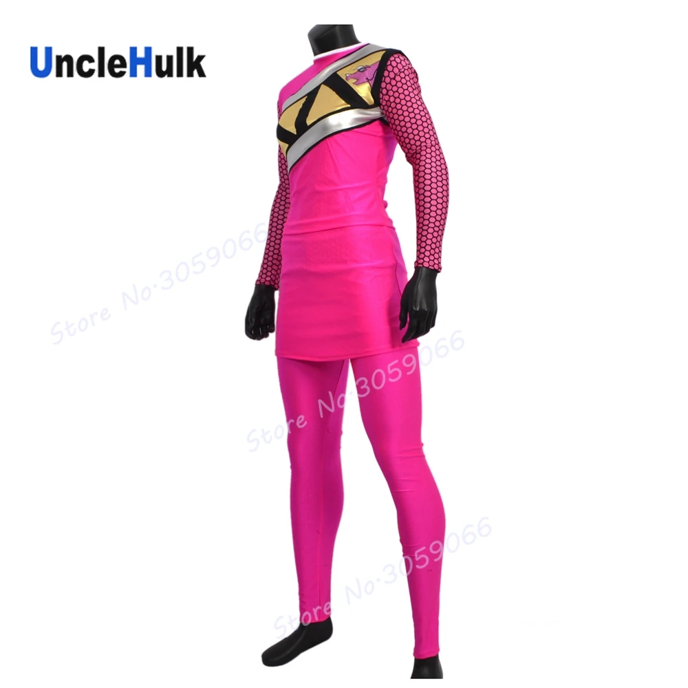 Kyoryusentai Zyuranger Ptera розовый рейнджер (без капюшона) Эми Косплей Костюм | UncleHulk|Костюмы