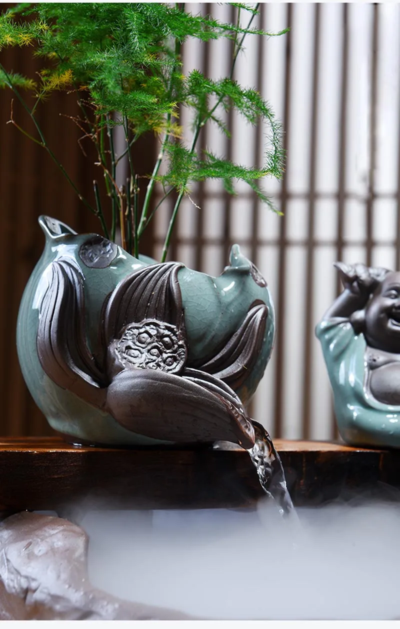 110 V-220 V Feng Shui Lucky "бегущая вода фонтан увлажнителя распылитель эфирных масел, аэрозольный распылитель настольный домашний Кофе украшения стола