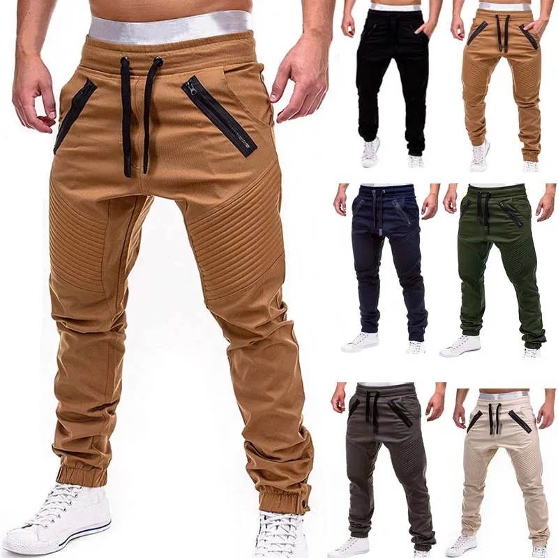 Men Cargo Pants Autumn Hip Hop Harem Joggers Pants New Male Trousers Mens Solid Multi-pocket Pants Skinny Fit Sweatpants
