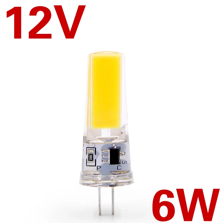 G4 6W 12V EnwYe светодиодный G4 G9 лампочка AC/DC 12V 220V 3W 6W COB SMD светодиодный светильник заменить галогенный прожектор - Испускаемый цвет: G4 6W 12V
