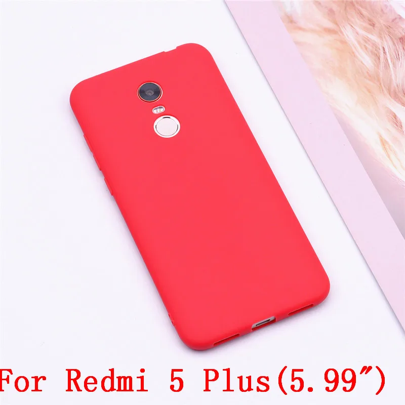 Red Мягкий чехол из ТПУ для Xiaomi Redmi 5, чехол для Xiaomi Redmi 5 Plus, матовый Мягкий силиконовый чехол для телефона, чехол для Redmi 5/5 Plus, чехол s - Цвет: Red