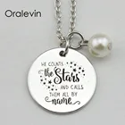 Он подсчитывает звёзды и называет их всеми по имени вдохновляющая ручная гравировка кулон женское ожерелье ювелирные изделия, 10 шт.лот, # LN1830