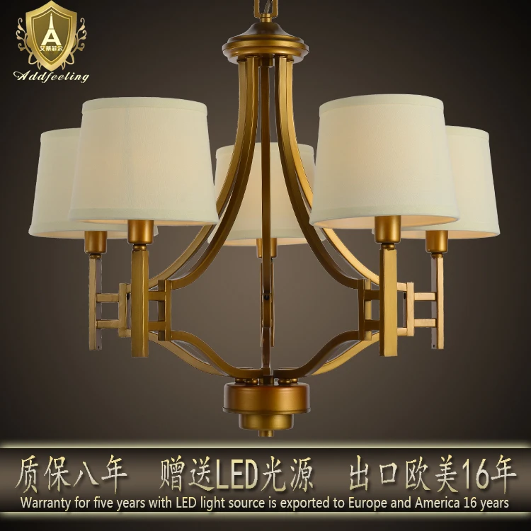 New American country study bedroom lamp chandelier Nordic IKEA living room lights restaurant antique copper Iron Lighting | Аксессуары