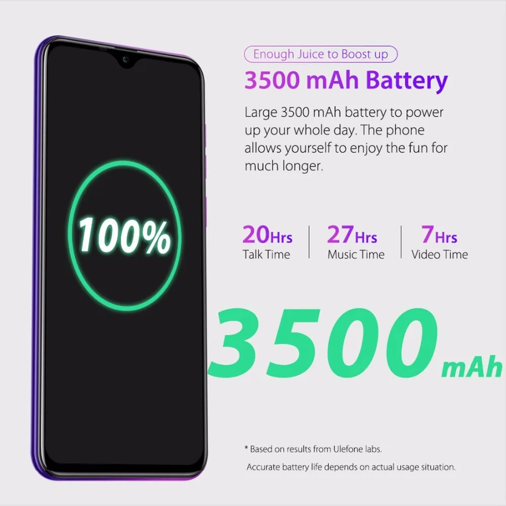 Смартфон Ulefone Note 7, 6,1 дюймов, 1 ГБ ОЗУ, 16 Гб ПЗУ, четырехъядерный процессор MT6580A, 3500 мАч, Face ID, три камеры заднего вида, мобильный телефон Android GO