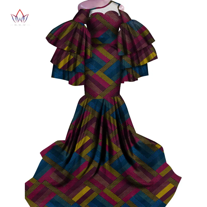 Платье Горячая Vestidos Дашики женское платье хлопок Принт традиционная африканская одежда рыбий хвост и земля одежда для женщин WY4336