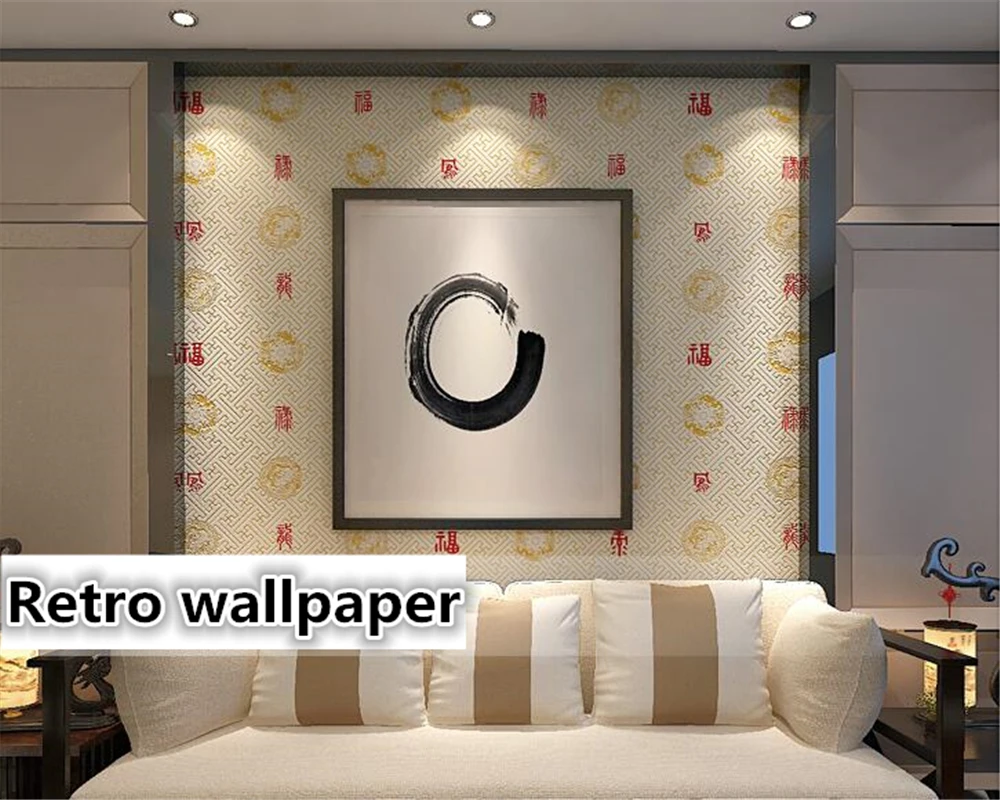 

beibehang Wall decoration Chinese wallpaper roll paper embossed 3D wall paper for bedroom living room sofa TV background scroll