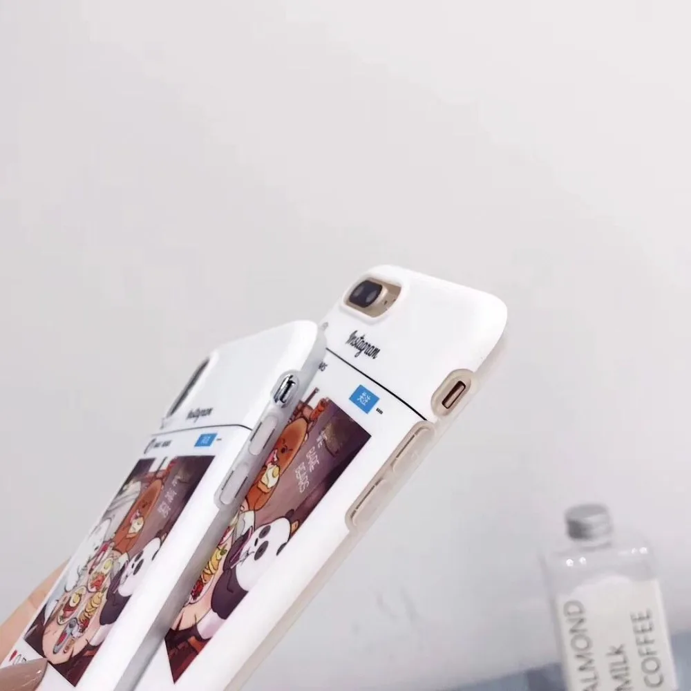 ORYKSZ блеск Чехол Для Телефона iPhone 7 8 плюс Носки с рисунком медведя из мультика узор