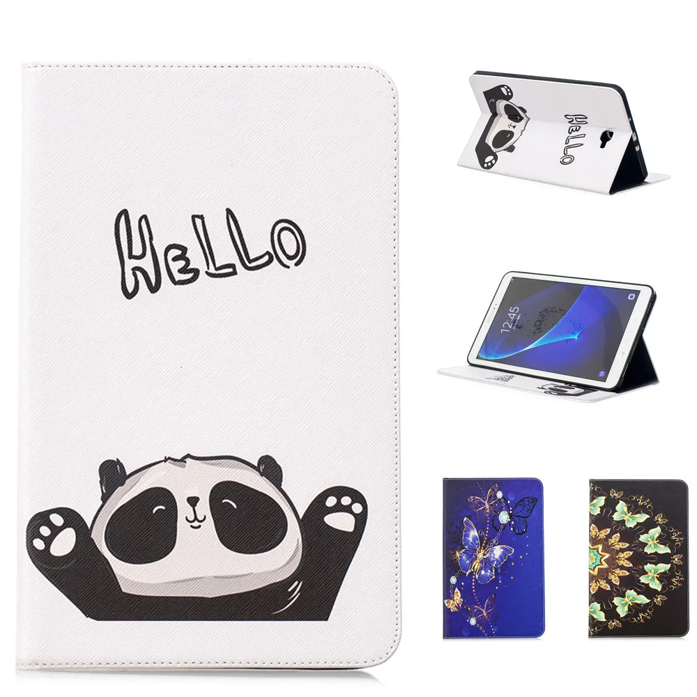 

Tablet Case For Samsung Galaxy Tab A A6 10.1inch 2016 10.1 T585 T580 T580N Smart Cover Cartoon PU Leather