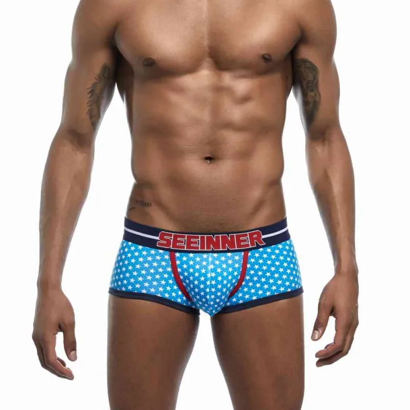 Мужское нижнее белье хлопковые шорты боксеры seeinner ropa interior hombre мужские трусы с