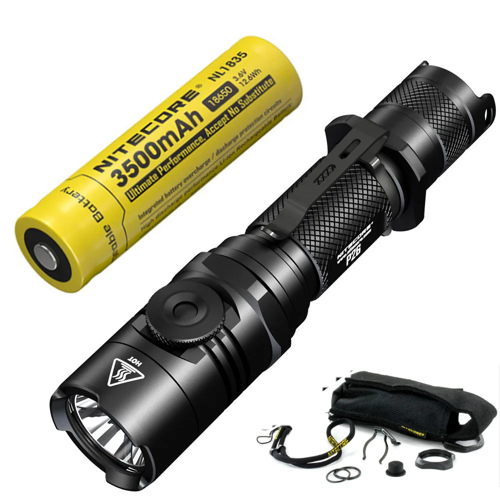 NITECORE P26 фонарик бесступенчатая яркость CREE XP L HI V3 max 1000 люмен дальность луча 310 м