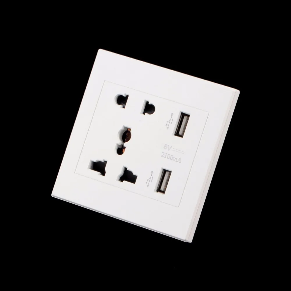 1 шт. двойной USB порт электрическое настенное зарядное устройство док-станция