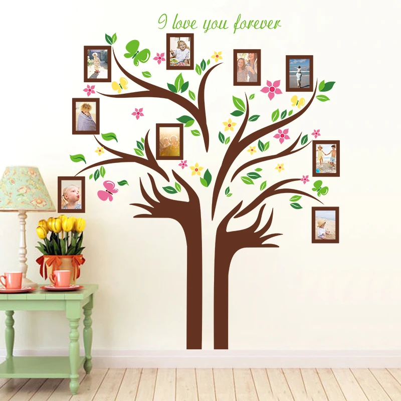 3D colotful photo frame wall sticker tree removable living room decal home decor diy mural | Дом и сад