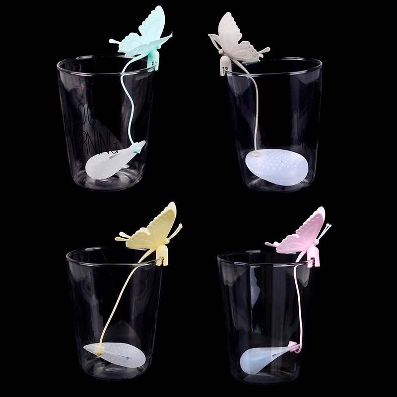 1PCS Butterfly Tea Bags Strainers Silicone Filter Infuser Silica Cute Teabags for &amp Coffee Drinkware | Дом и сад