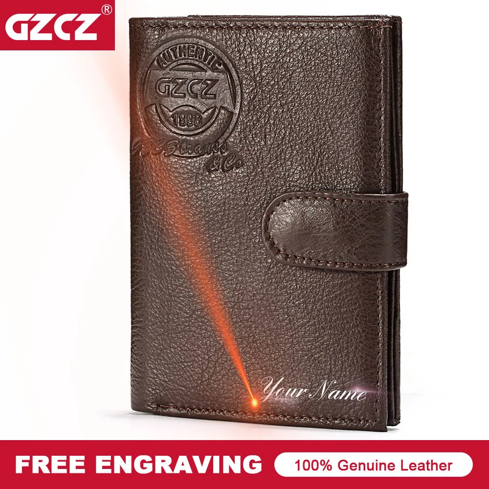 Кошелек GZCZ мужской из 100% натуральной кожи|wallet men|women pursewallet wallet |