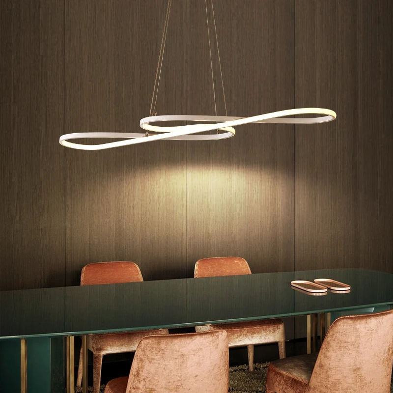 Современная светодиодная белая черная люстра для гостиной столовой кухни lampadari