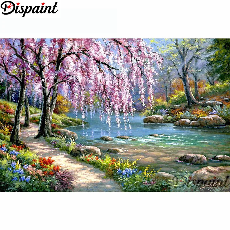 Алмазная 5D картина Dispaint с полным заполнением алмазная вышивка Цветочное дерево