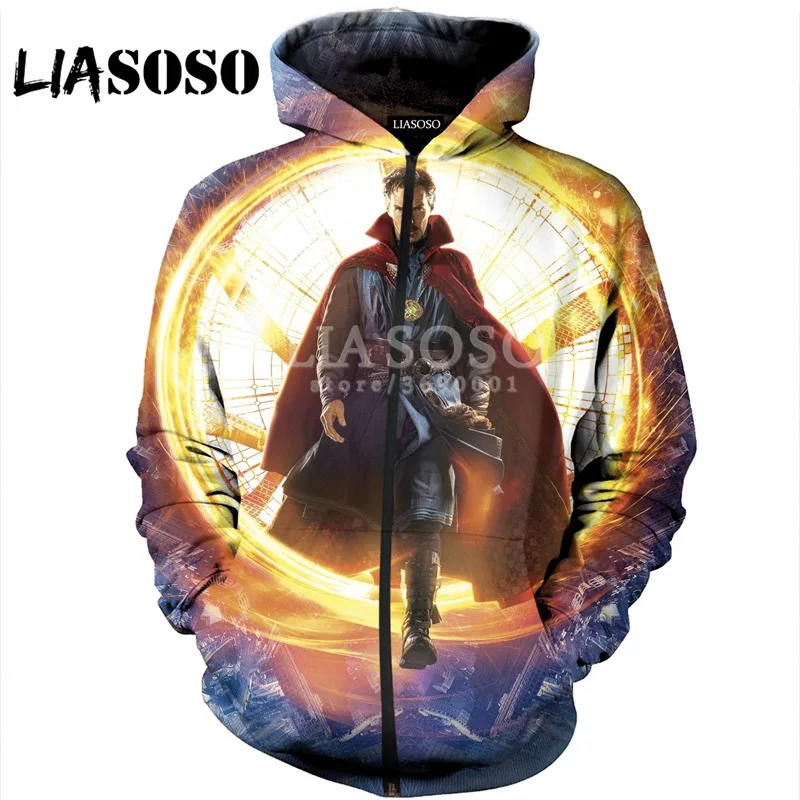 LIASOSO 3D принт для женщин и мужчин супер герой доктор странные толстовки с
