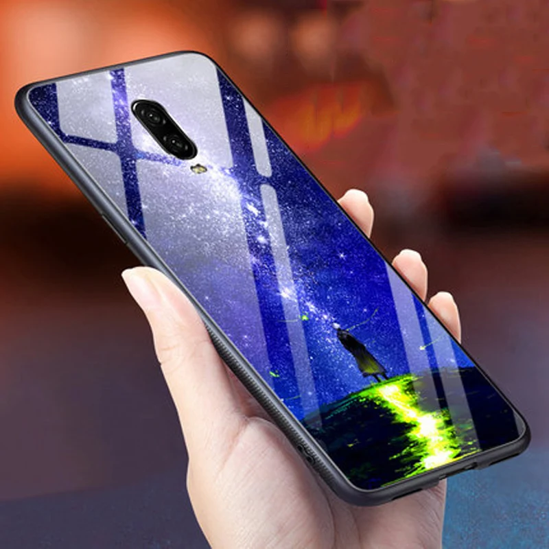 Чехлы с закаленным стеклом для мобильного телефона Oneplus 6 T чехол Роскошные модные